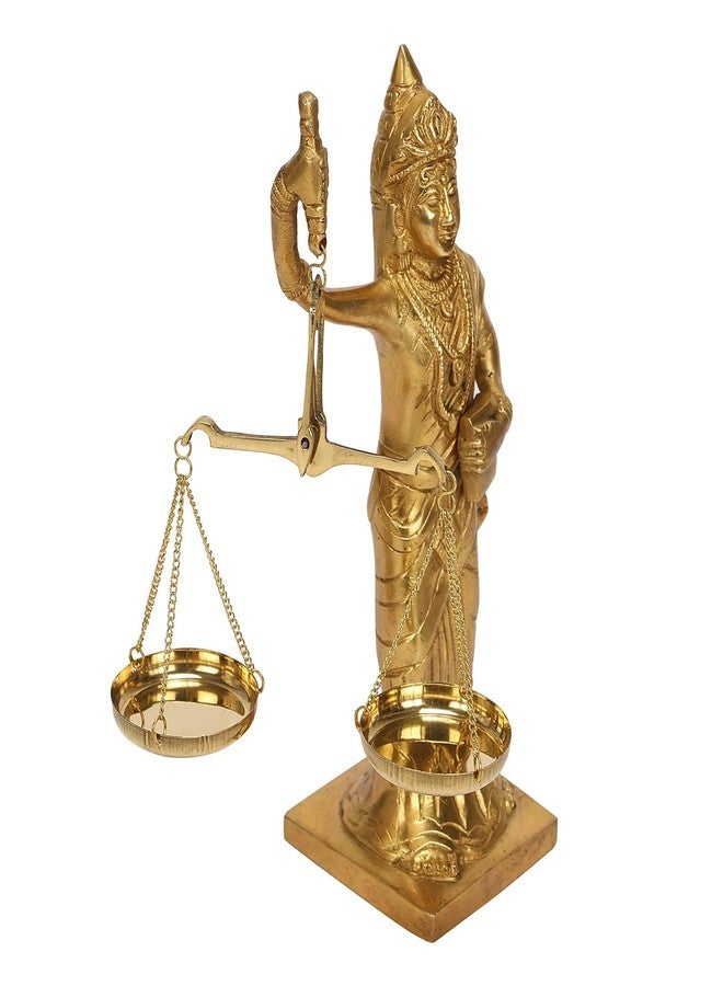Kartique Brass Lady Justice Statue with Scales | Blindfolded Goddess of Justice Idol | Legal Symbol Figurine for Desk | Advocate & Judge Office Gift | Courtroom Decor Showpiece in Gold, 8.5 Inches - Image 2